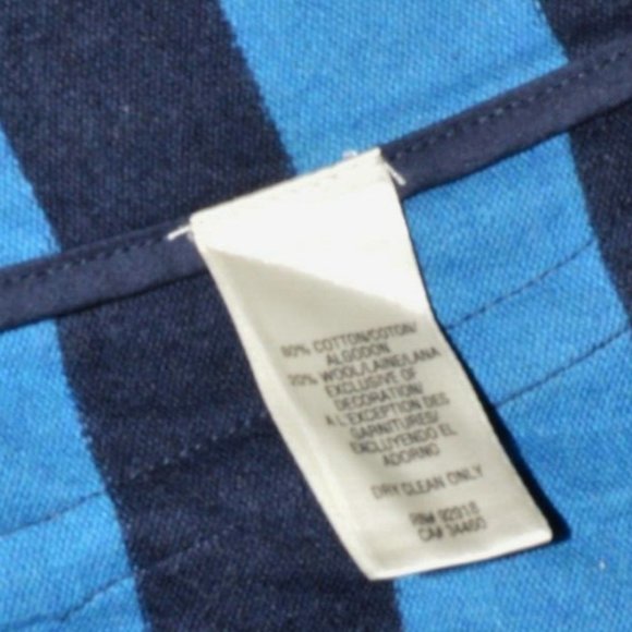 JUICY COUTURE Y2K 2000 SZ S SMALL BLUE STRIPED 3/4 SLEEVE MONOGRAM BLAZER JACKET - Picture 5 of 5